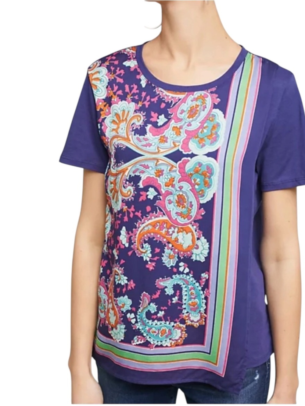 Anthropologie Maeve Maddie Printed Top size Small, cotton modal blend boho print